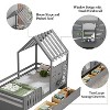 Twin Size House Bed for Kids, Twin Bed with Rails and 2 Storage Drawers, Wooden Playhouse Beds with Roof and Window - 3 of 4
