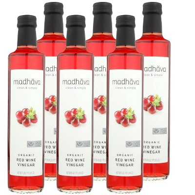 Madhava Organic Red Wine Vinegar - Case of 6/16.9 oz
