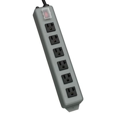 Tripp Lite Industrial Metal Power Strip, 6 Outlets, 15-Ft. Cord with 5-20P Plug, Bluish Gray, UL620-15