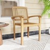 Costway 1/2/4 PCS Outdoor Patio Chair Teak Wood Armchair with Slatted Seat & Curved Seat - 2 of 4