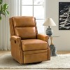 Favonius Wooden Upholstery Genuine Leather Swivel Rocker Recliner with Nailhead Trim for Bedroom and Living Room| ART OF LIVING DESIGNS - 2 of 4