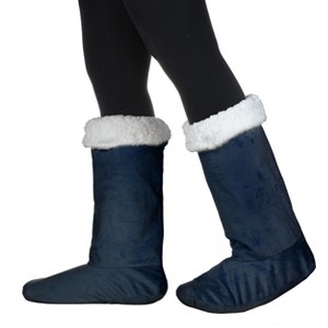 Women's Faux Shearling Lined Slipper Socks, Kid's Winter Indoor Home Non Skid Booties, Soft, Warm, Fluffy, Cozy, Fuzzy, Gifts - Catalonia - 1 of 4
