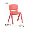 Emma and Oliver 4 Pack Plastic Stackable K-2 School Chair with 13.25"H Seat - 4 of 4