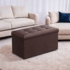 30" Storage Ottoman Bench, Ottoman with Storage, Leather Storage Bench, Hold up to 660lb for Living Room - 4 of 4