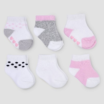 Image of Carter's Just One You® Baby Girls' 6pk Basic Terry Ankle Socks - 3-12M
