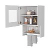 Gulches Modern Kitchen Wall Cabinet, Spice and Towel Rack, Glass Door, White, 18.5" W x 7.2" D - 4 of 4