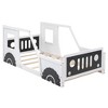 Sapphtopaz Car-Shaped Bed Frame for Kids with Headboard Platform Bed with Wheels and Slats for Boys & Girls, Bedroom, Nursery - 4 of 4