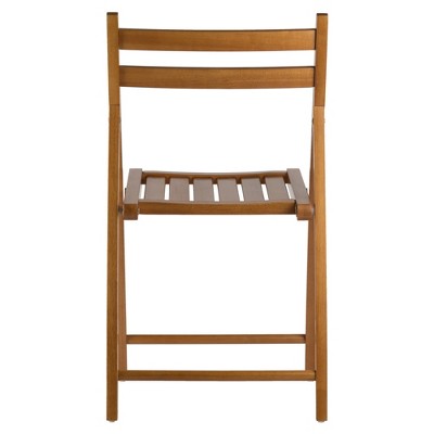Teak Mid-Century Modern Armless Folding Side Chairs Set