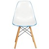 LeisureMod Cresco Mid-Century Modern Acrylic Dining Chair with Wooden Dowel Eiffel Legs – Kitchen & Dining Room Chair - 2 of 4
