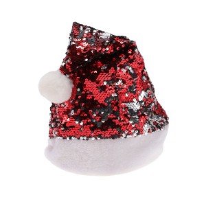 Unique Bargains Christmas Hat Sequined Christmas Hat Polyester Sequins 11.42"x15.75" 1 Pc - 1 of 4