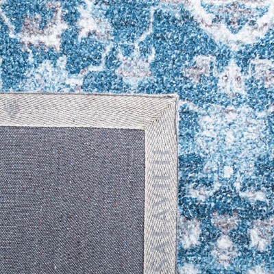 Classic Blue and Grey Tufted Cotton Area Rug