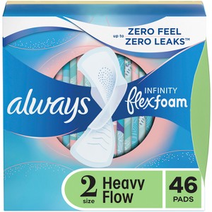 Always Infinity FlexFoam Pads for Women - Size 2 - Super Absorbency - Unscented - 1 of 4