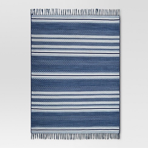 5' X 7' Global Stripe Outdoor Rug Blue - Threshold™ : Target