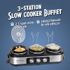 Nostalgia 3-Station Slow Cooker Buffet, Stainless Steel - 2 of 4