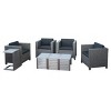 Christopher Knight Home Joanne 8 Piece Patio Set with Rattan Club Chairs and Aluminum C-Shaped Side Tables - 2 of 4