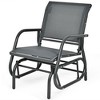 Costway 2PCS Patio Swing Glider Chair Single Rocking Chair Yard Outdoor Grey - 3 of 4
