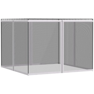 Outsunny Universal Mesh Sidewall Netting Replacement for Gazebos and Canopy Tents with Zippers, (Sidewall Only) - 1 of 4