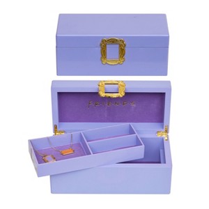 Friends TV Series Purple Lacquer with Gold Frame Accent Wooden Jewelry Storage Organizer Box - 1 of 4