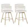 Grungis 26 inch Counter Height Bar Stools Set of 2, 180° Swivel Bar Chairs with Bucket Seats& Golden Metal Legs for Kitchen Island, Cafe - 2 of 4