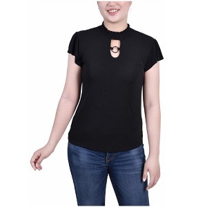 NY Collection Womens Smocked Collar Pullover Blouse - 1 of 1