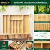 Ekozy 100% Bamboo Cutlery Tray with Flip Lid – 8-Slot Non-Slip Drawer Organizer for Silverware & Utensils, Waterproof, Farmhouse & Modern Fit - 4 of 4