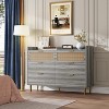 Whizmax 6 Drawer Rattan Dresser, Narrow Wicker Chest of Drawer with Railed Edge, Metal Legs, Gold Handles, Wooden Storage Dresser for Bedroom,Nursery - 4 of 4