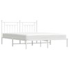 vidaXL Metal Bed Frame with Headboard White 72 in.x83.9 in. California King - image 4 of 4