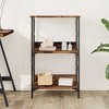CLIHOME 3-Tier Decorative Bookshelf Open Display Shelves Storage Rack Metal Frame - 2 of 4