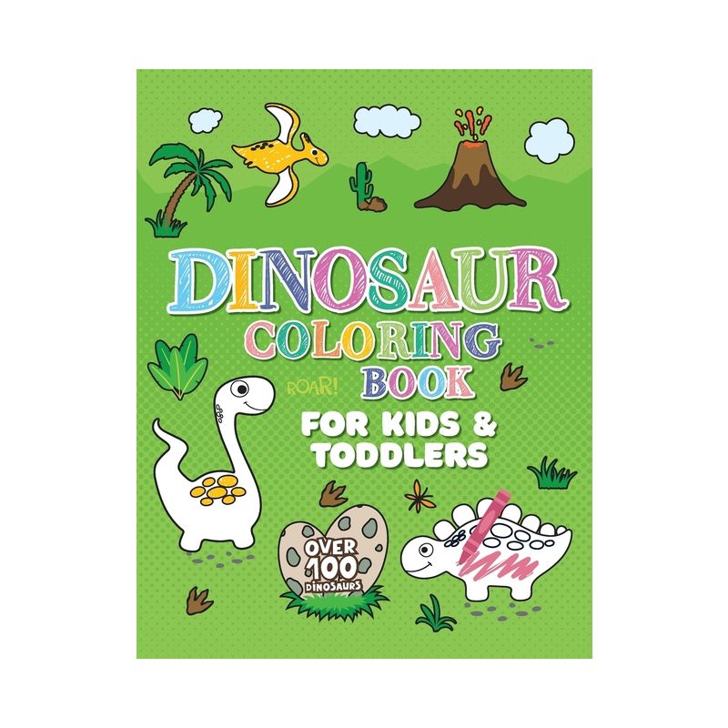 Dinosaur Coloring Book - (Arts and Crafts for Kids 2-4) Large Print by  Oliver Brooks (Paperback), 1 of 2