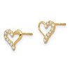 Black Bow Jewelry Kids Cubic Zirconia Open Heart Post Earrings in 14k Yellow Gold - 2 of 4