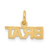 Black Bow Jewelry 14k Yellow Gold Polished Brat Charm or Pendant, 15mm - 3 of 4