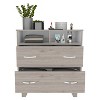 Okak 2-Drawer Dresser with 2 Shelf,Large TV Dresser with Legs for Bedroom,Entryway,Modern Chest of Drawers,Matte Gray Finish Dresser,Superior Top - 4 of 4
