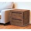 HomeRoots 22" Brown Wood Block End Table With Two Drawers - 2 of 4