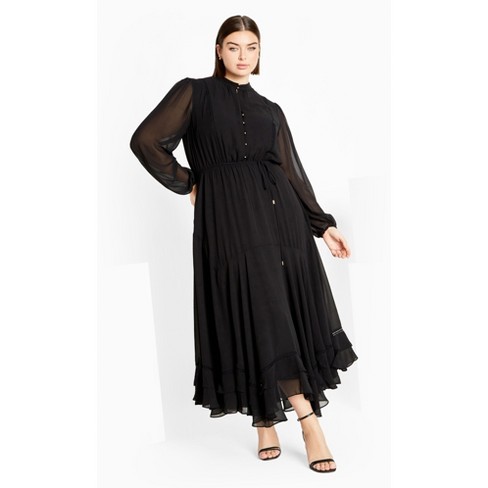 Women's Plus Size Yasmin Maxi Dress - black | CITY CHIC - image 1 of 4