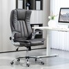 PDTEND Microfiber High Back Executive Office Chair with Padded Flip-up Arms,  Adjustable Height & Tilt, Gray - 2 of 4