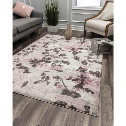 Rugs America Lush Ce70a Pink Elegance Gray Area Rug For Dining 
