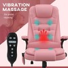 PAGED Adjustable Height Office Chair, Modern PU Leather Massage Chair with Heating Function, Ergonomic Executive Chair for Office - 3 of 4