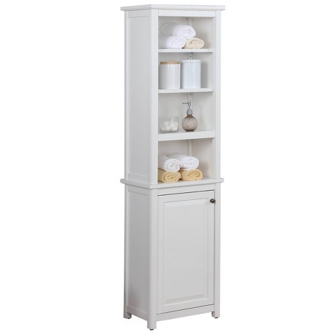 Dorset Bathroom Storage Tower With Open Upper Shelves And Lower Cabinet Alaterre Furniture Target