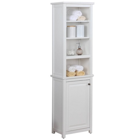 Dorset Bathroom Storage Tower With Open Upper Shelves And Lower