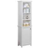 Dorset Bathroom Storage Tower with Open Upper Shelves and Lower Cabinet - Alaterre Furniture