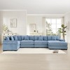 Oversized 154.6" Corduroy Cloud Modular U-Shaped Sectional Sofa with Thick Cushion and Movable Ottoman, 6-Piece Free combination Sofa - 3 of 4
