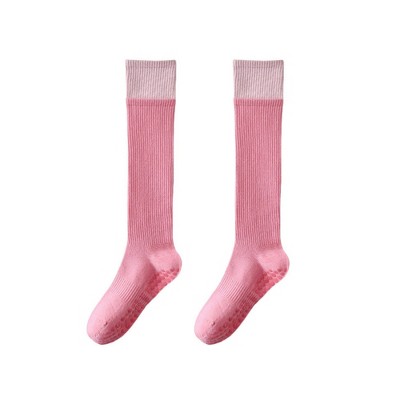 Anna-Kaci 2-Pair Knee High Grip Bottom Socks with Ribbed Knit Design and Cushioned Comfort for Yoga, Pilates, and Dance