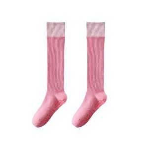 Anna-Kaci 2-Pair Knee High Grip Bottom Socks with Ribbed Knit Design and Cushioned Comfort for Yoga, Pilates, and Dance - 1 of 4