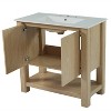 Ridstar 35.5 in. W Natural Bathroom Storage Cabinet with Large Storage Space and Doors - 2 of 4