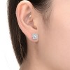 Guili Sterling Silver Earrings with Round Cubic Zirconia in Silver, Gold, or Rose Finish – A Timeless, Elegant, and Sophisticated Jewelry Essential - 3 of 4