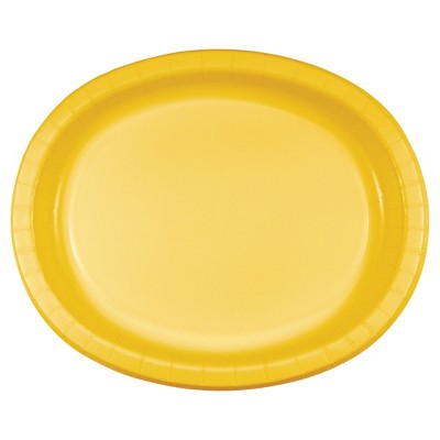 School Bus Yellow 10" x 12" Oval Platters - 8ct