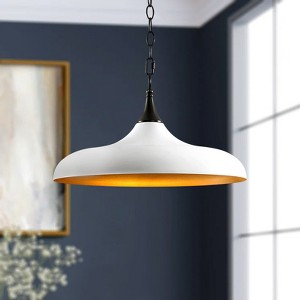 Rennnsan Uvenell 17"W 1-Light Dome Modern Dimmable Pendant in White - 1 of 4