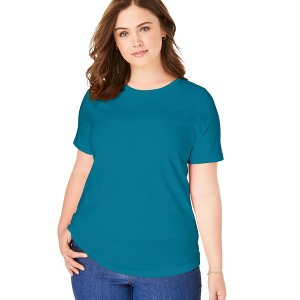 Woman Within Perfect Short-Sleeve Crewneck Tee - 1 of 4