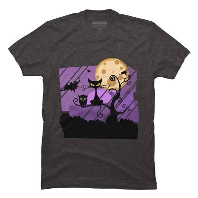 Men's Design By Humans Night Halloween moon By ChadiElHanchi T-Shirt
