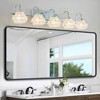 VYNXARIA Brushed Nickel Wall Lights, 29" Vintage Crystal Vanity Fixture with Clear Glass Shades for Bathroom and Dressing Room - 2 of 4
